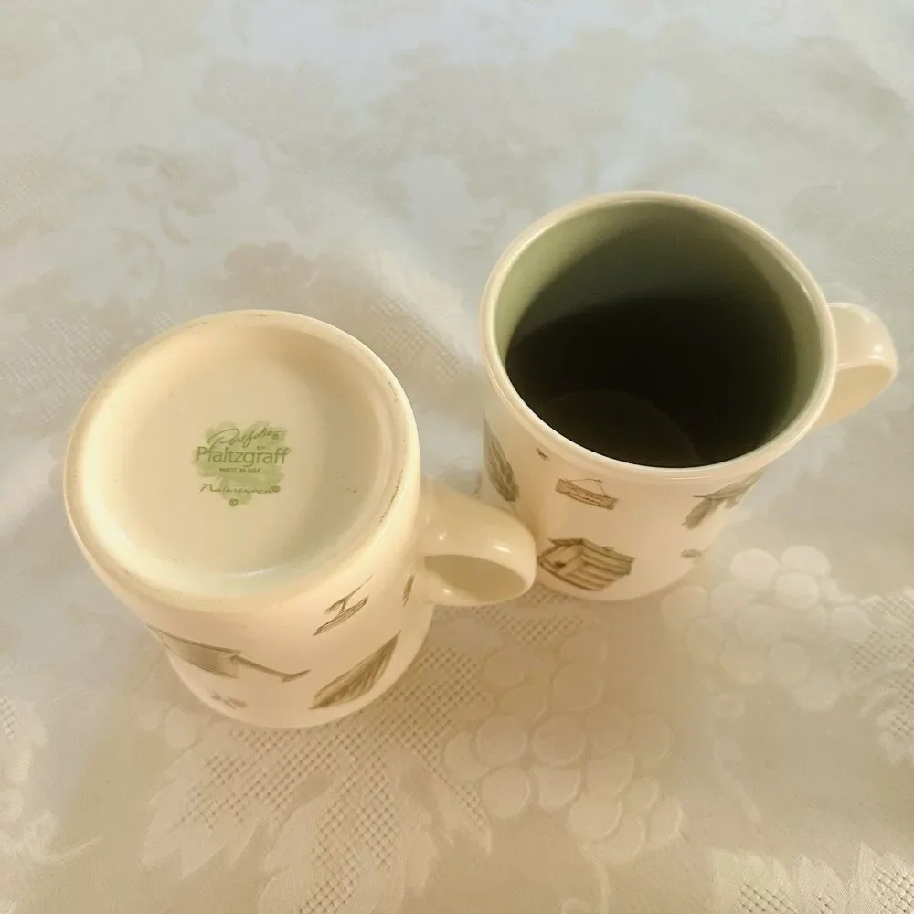 VTG Libbey Pfaltzgraff Naturewood 7pc Glassware Mug Lot Cruet Shaker Pristine
